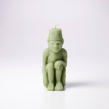 Monkey with a Fez Beeswax Candle: Celadon
