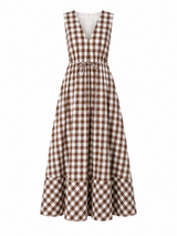 Laurel Chocolate Gingham Dress