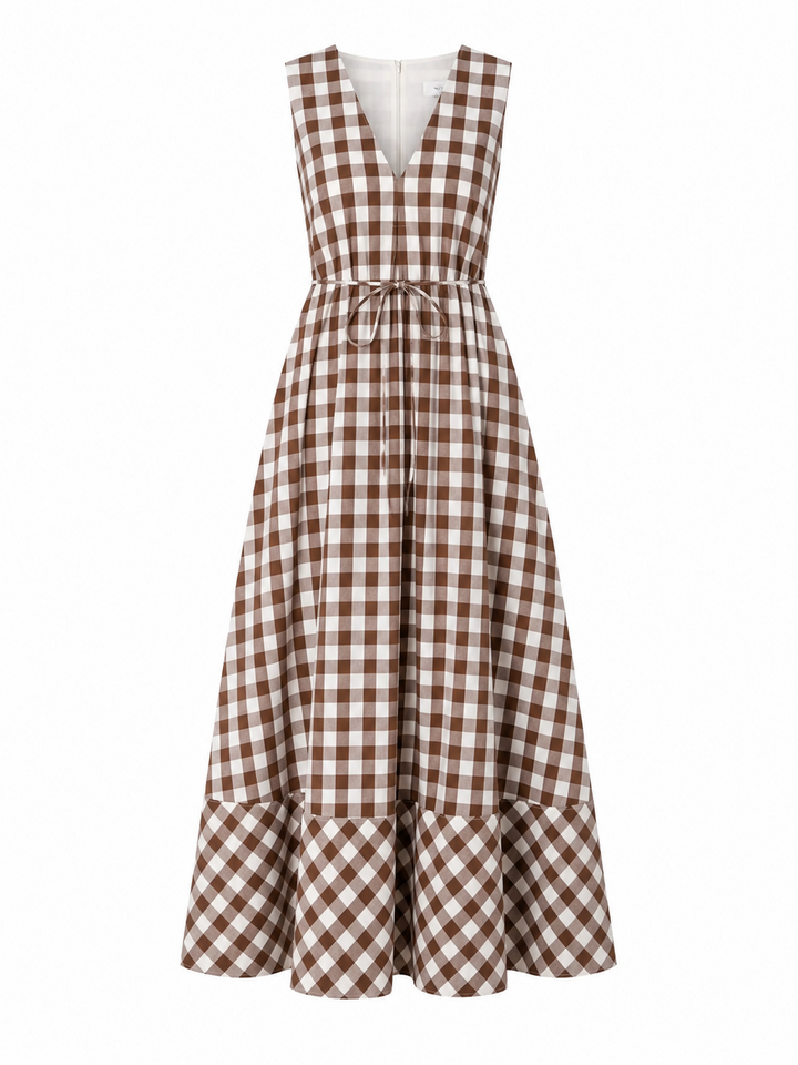Laurel Chocolate Gingham Dress