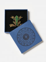 Brooch Green Flying Frog