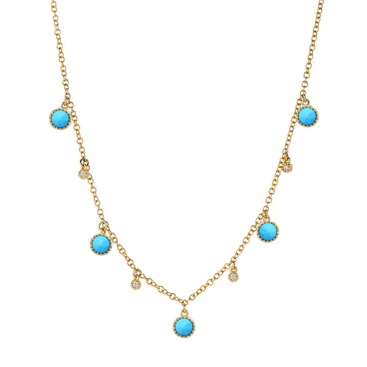 Liven Dangling Turq. & Diamond Necklace