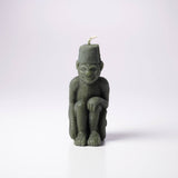 Monkey with a Fez Beeswax Candle: Celadon