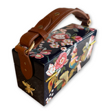 Hand Painted Handbag Deep Blue Bird