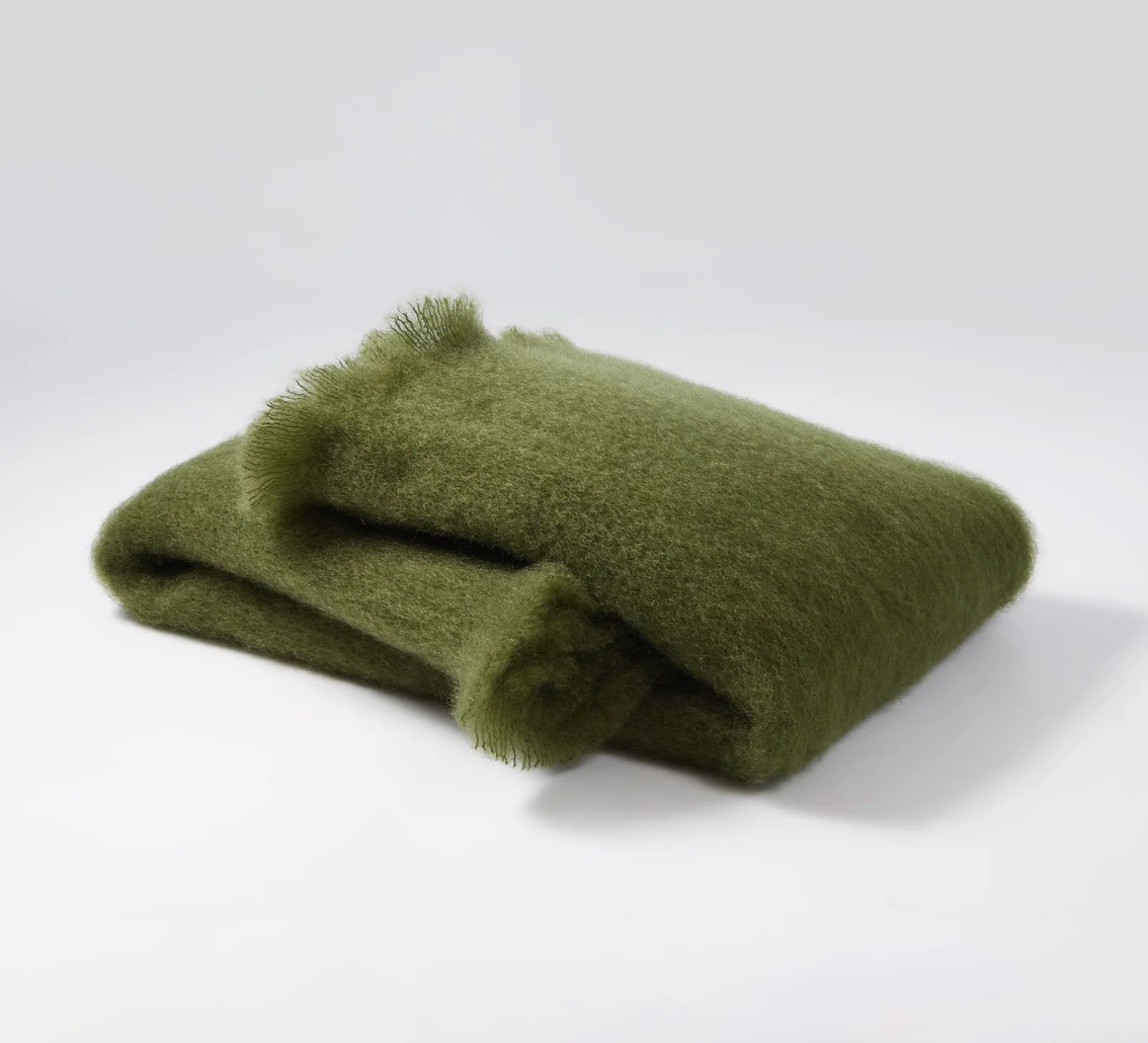 Mohair Throw Moss