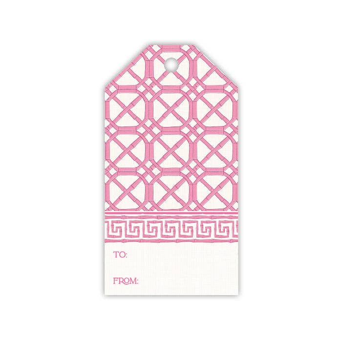 Sue Sartor Pink Caning Gift Tag