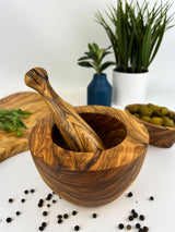Natural Olive Mortar & Pestle: 5.5"