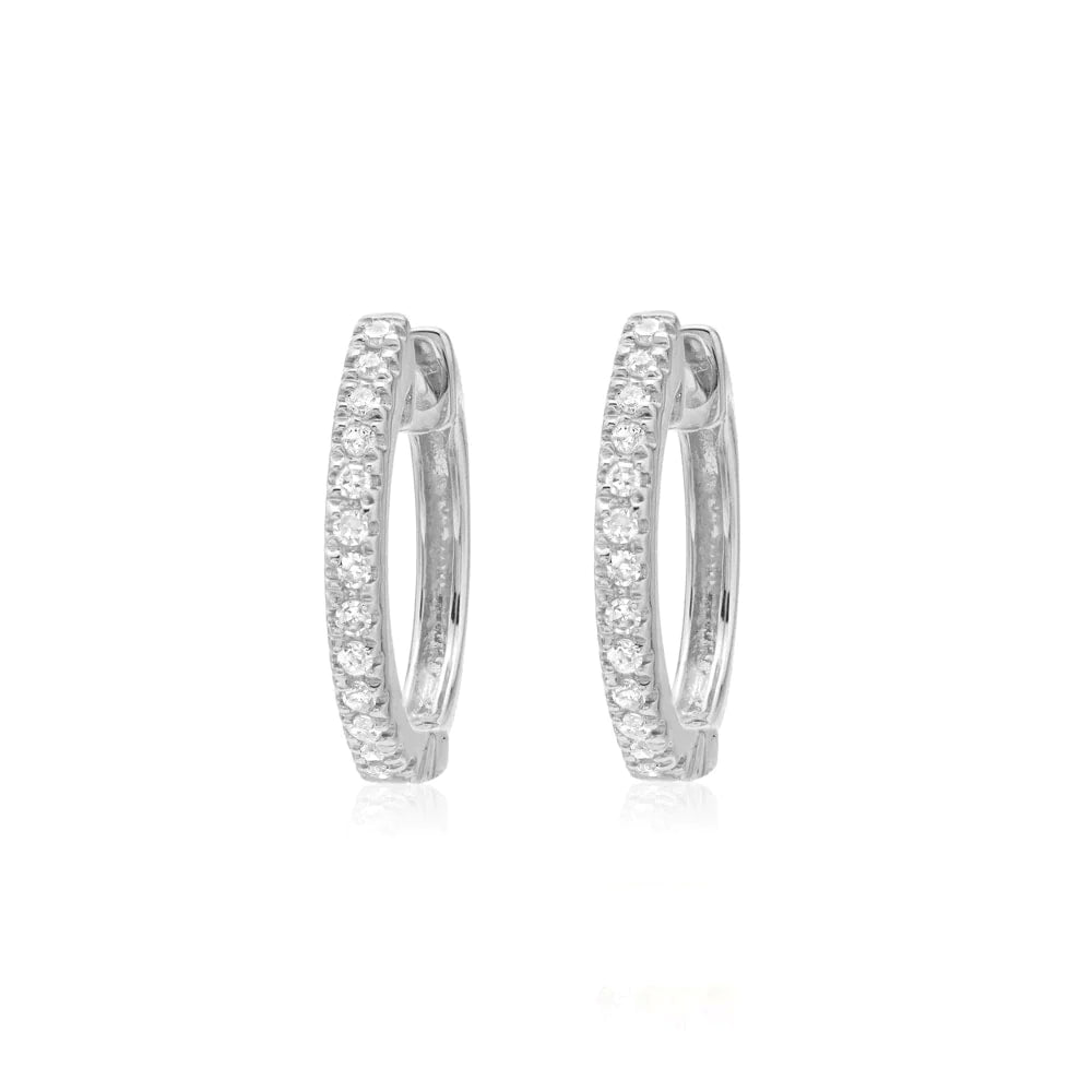 Liven Diamond Huggies 14k White Gold