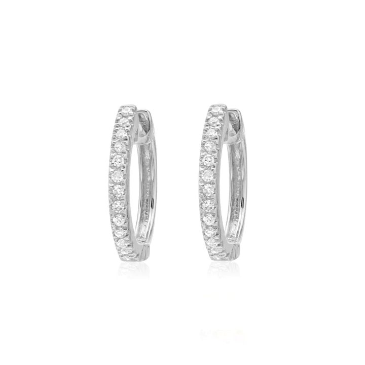 Liven Diamond Huggies 14k White Gold