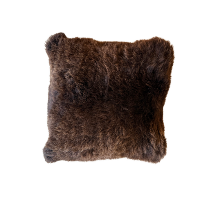 Sheepskin Pillow Square Brown