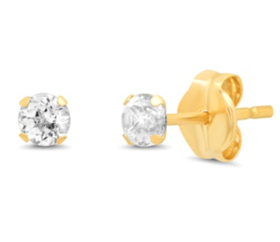 Fine White Topaz Stud Large