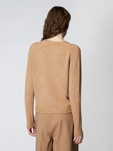 Sweater Scollo V Cammello