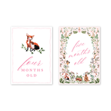 Baby Milestone Cards Woodland Pink