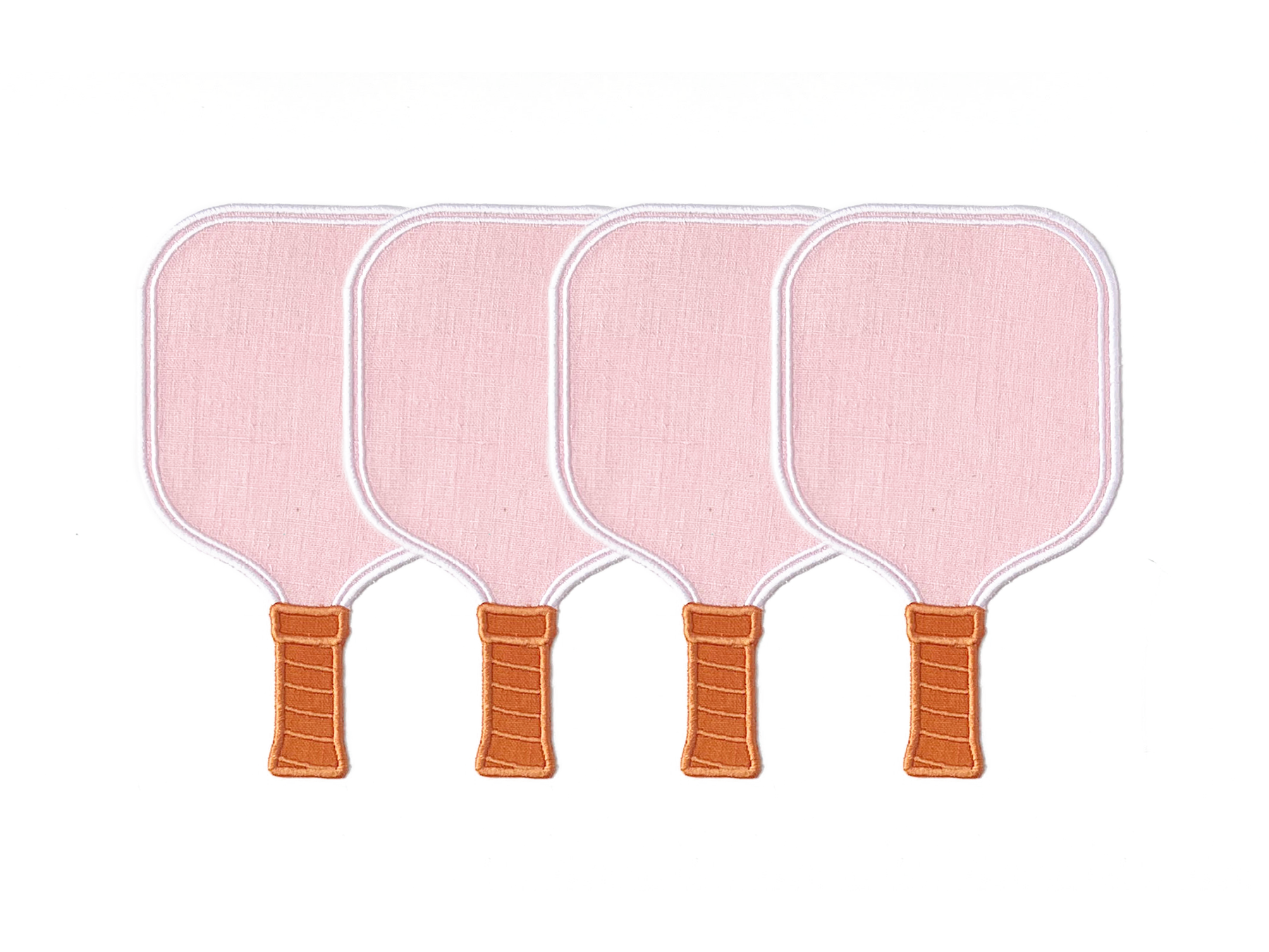 Pink Pickleball Paddle Linen Cocktail Napkins Set of 4