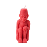 Monkey with a Fez Beeswax Candle: Coral