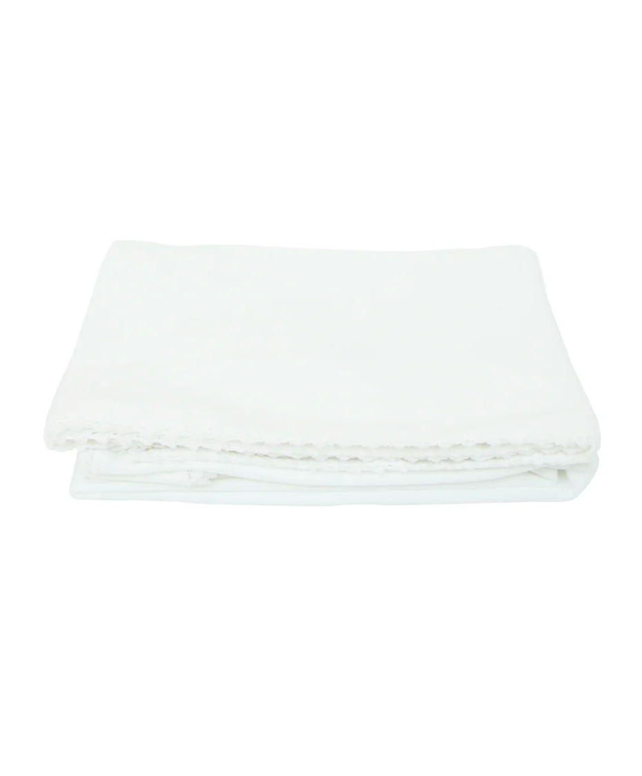 Pixie Lily Jersey Baby Blanket White