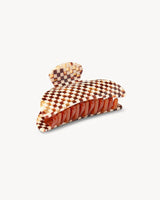 Midi Hair Clip Tortoise Checker