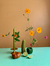 Bell Pepper Beeswax Candle: Green