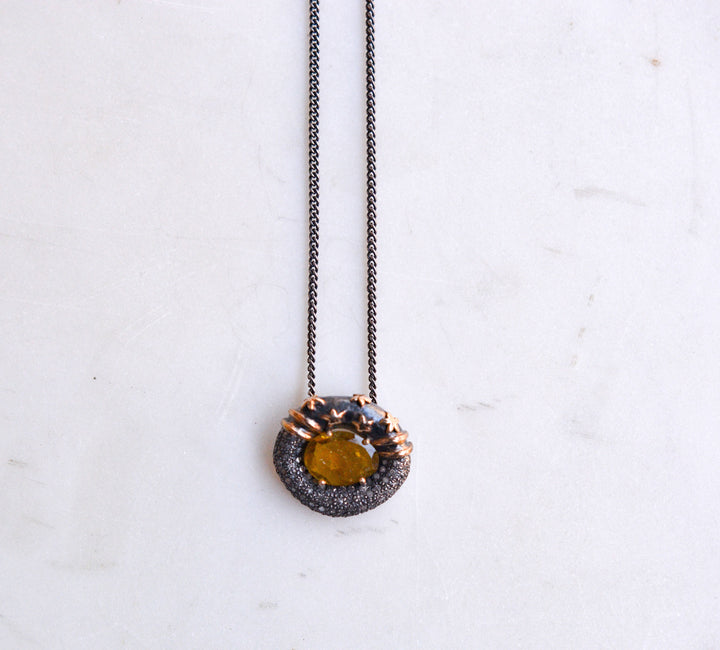 Large Citrine Oval Necklace
