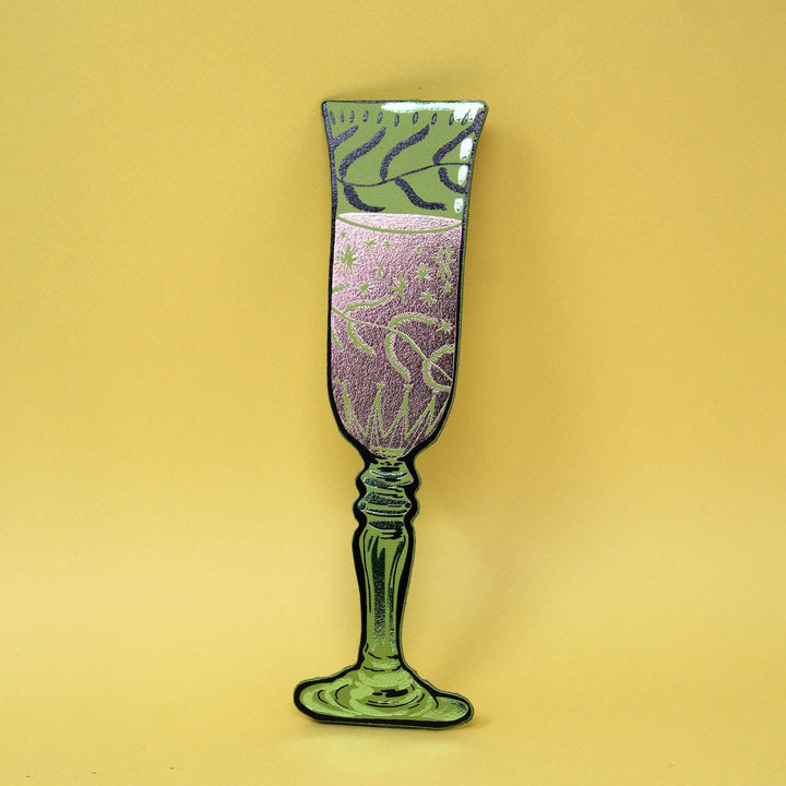 Wine Glass Bookmark Apple Green