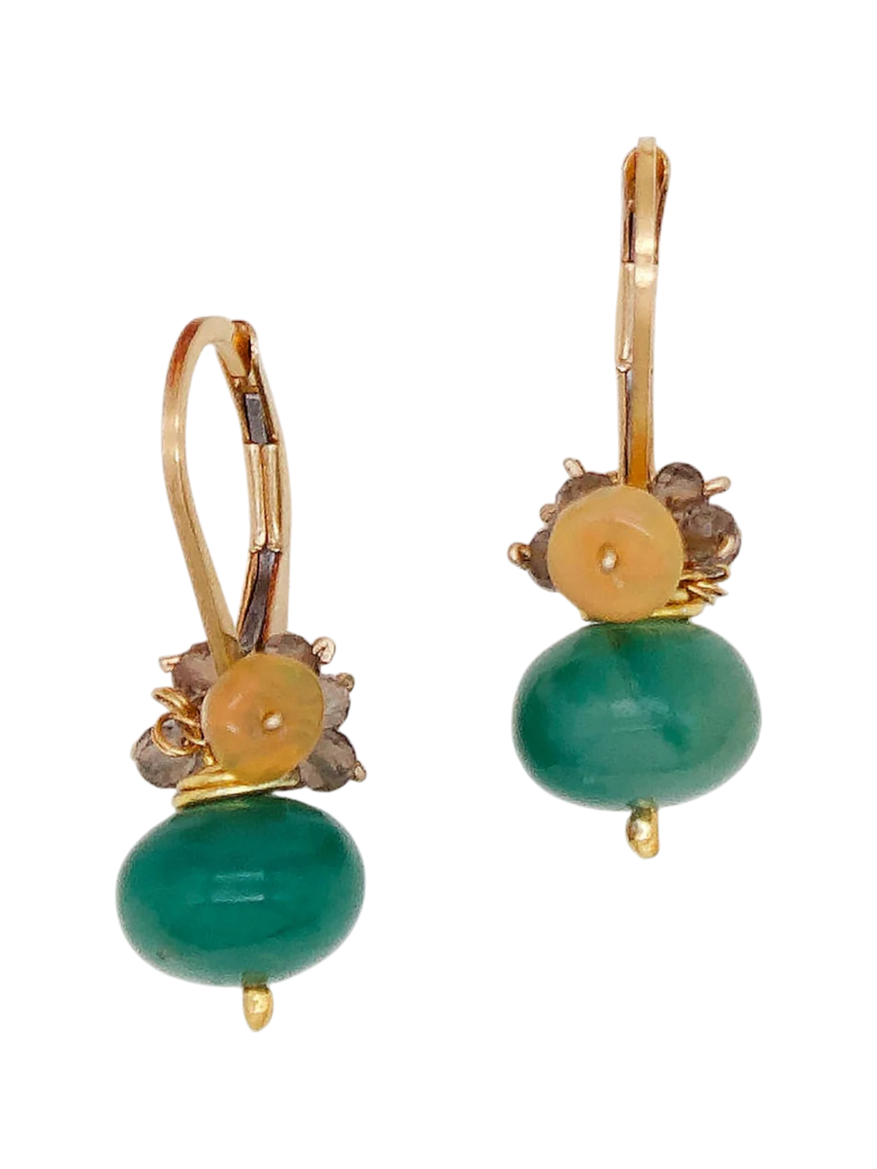 Green Chalcedony Fringe Earrings