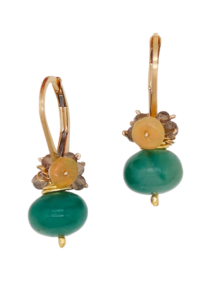 Green Chalcedony Fringe Earrings