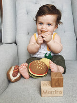 Knitted Hamburger Rattle Toy