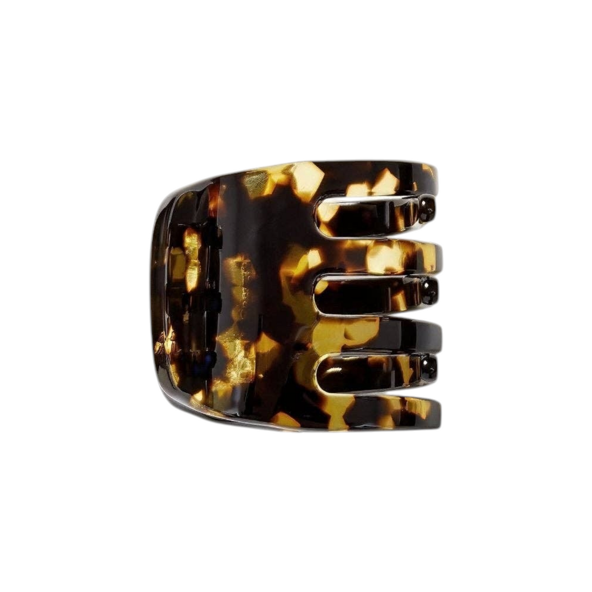 The Tiny Finch mini hair claw clip in dark tortoise Italian bio-acetate with a polished finish.