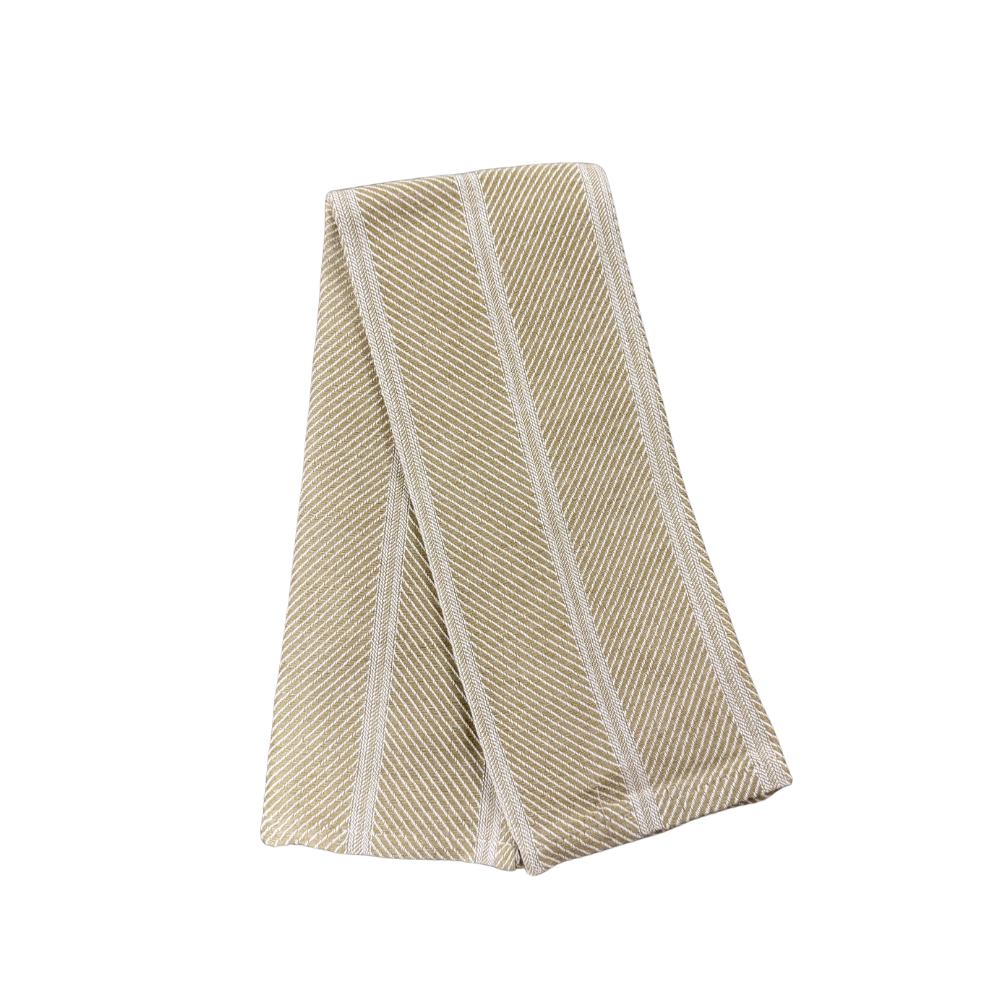 Embroidered Kitchen Towel Twill Mustard