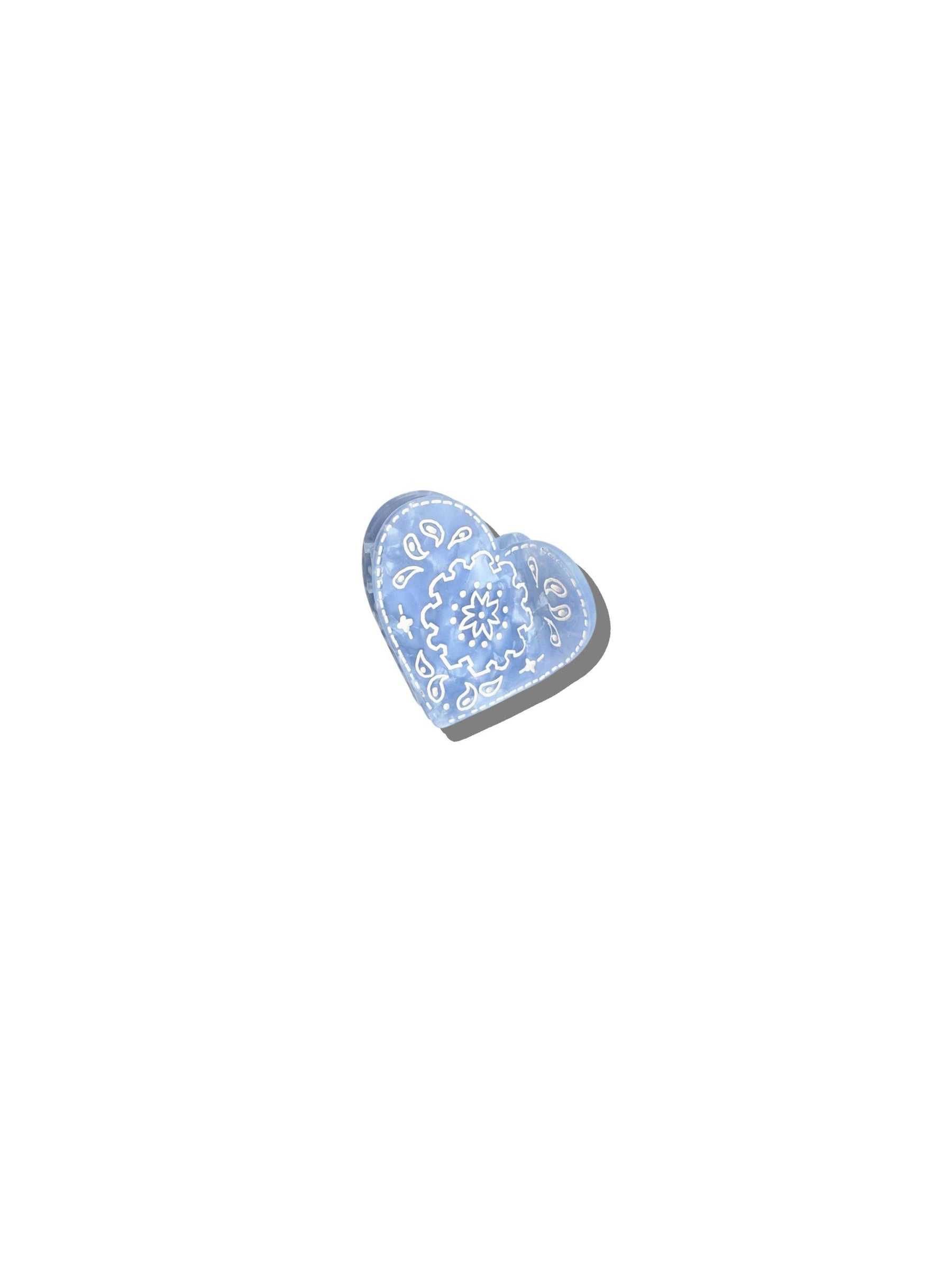 Claw Paisley Heart Mini Blue