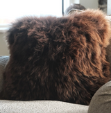 Sheepskin Pillow Square Brown