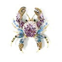 Brooch Pink Forest Crab