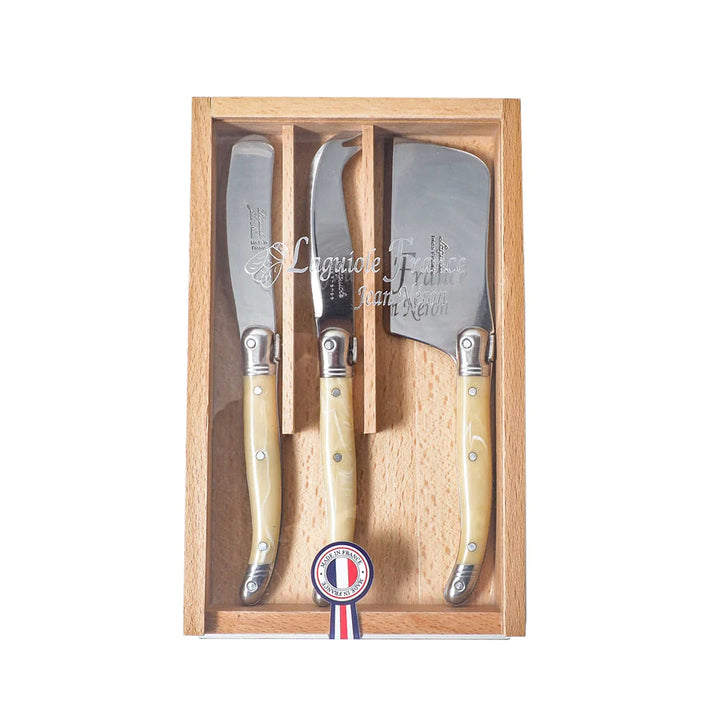 Laguiole Cheese Utensil Set Pale Horn