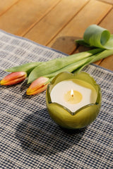 Glass Tulip Candle Verbana Lemongrass