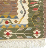 Wild Wheat Green Kilim Rug