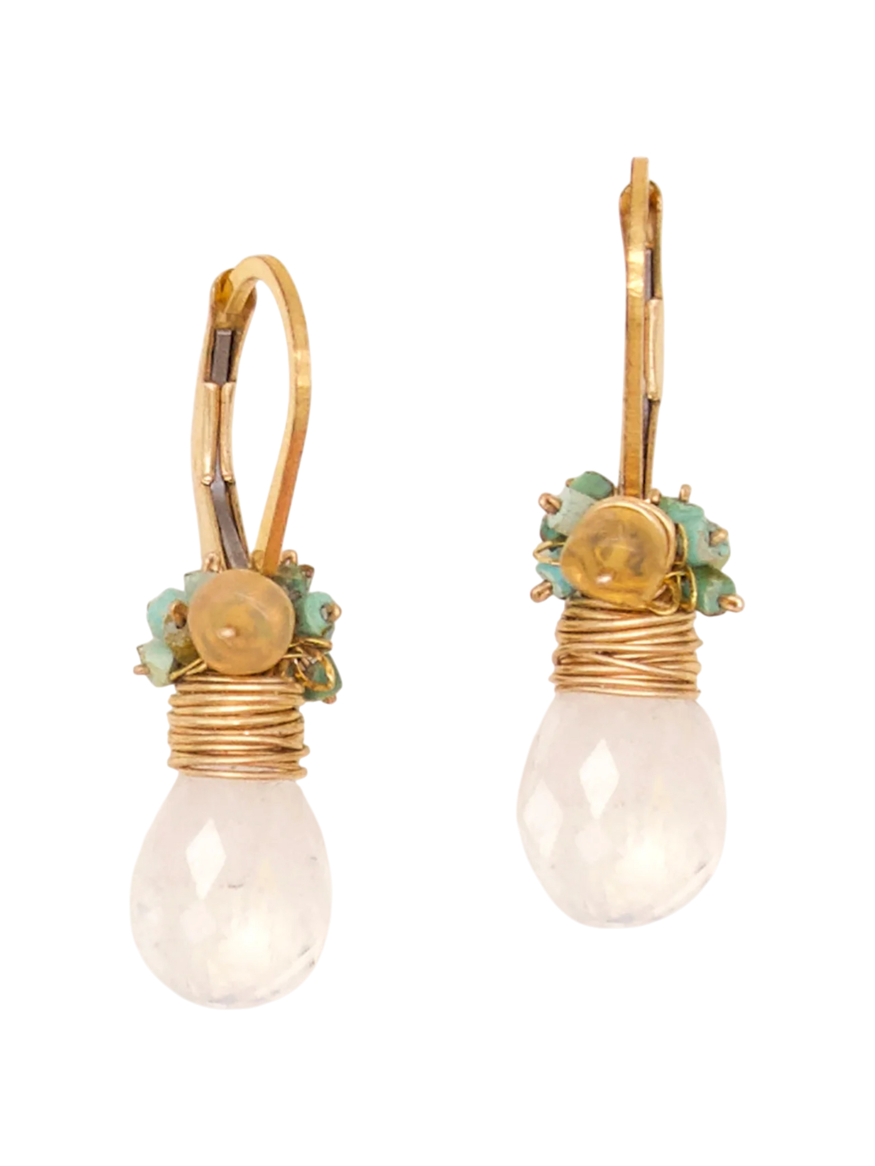 Rainbow Moonstone Fringe Earrings