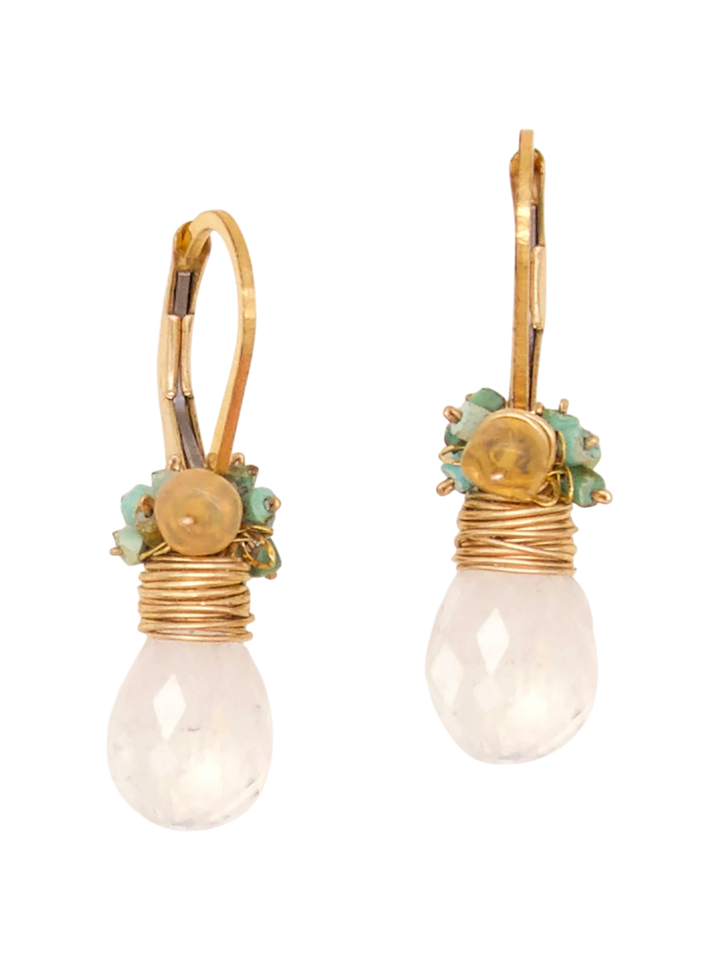 Rainbow Moonstone Fringe Earrings