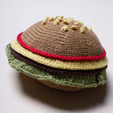 Knitted Hamburger Rattle Toy