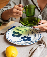 Blue Flowers Dessert Plate Set 4
