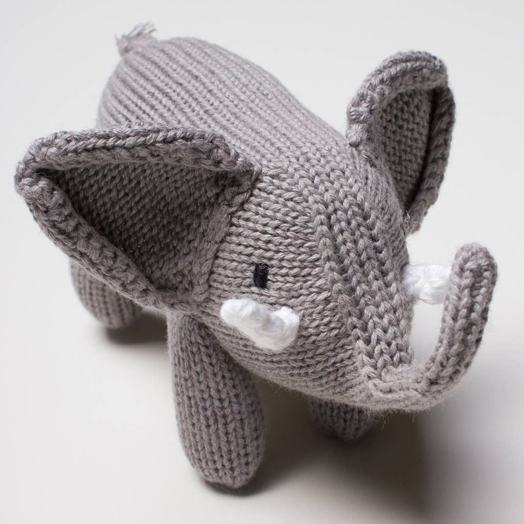 Knitted Elephant Rattle Toy