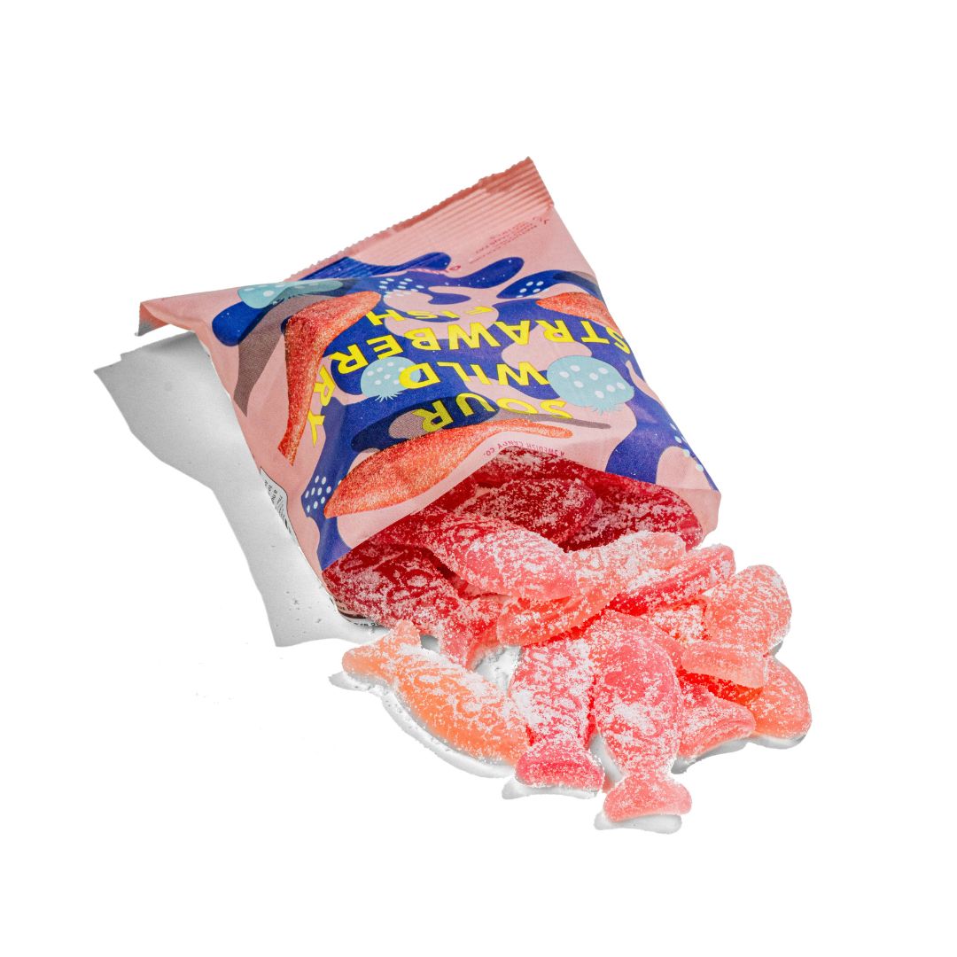 Sour Wild Strawberry Fish Swedish Candy 5.2oz