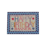 The Tiny Finch Happy Birthday banner storage wallet featuring colorful folk-inspired patterns and decorative borders.