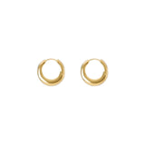 The Tiny Finch Bonnie sculptural hoop earrings in 18k gold-plated sterling silver with a compact, everyday design.
