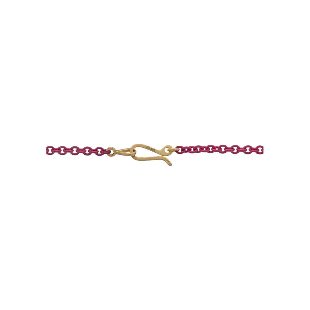 The Tiny Finch burgundy acrylic-coated sterling silver chain necklace with an 18k yellow gold clasp