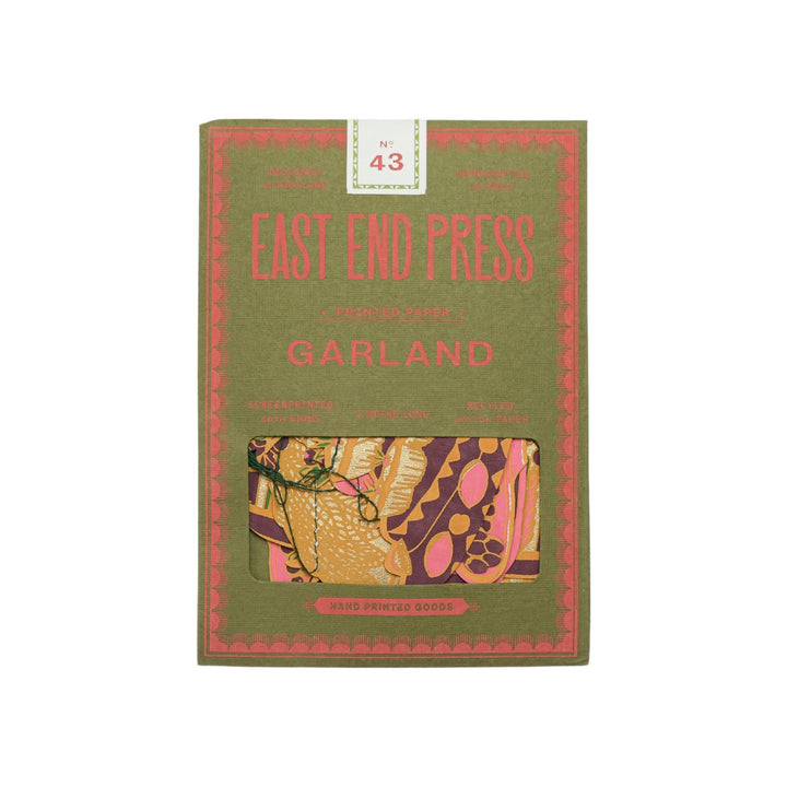 The Tiny Finch East End Press Garland Banquet in green packaging with screen-printed paper pie and cake shapes.