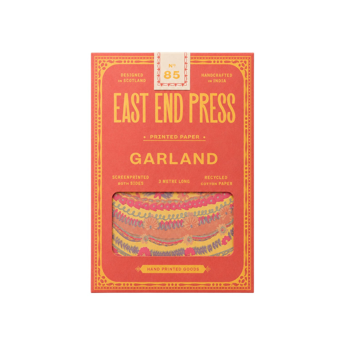 The Tiny Finch Garland Celebration Cakes featuring hand-printed recycled paper cake illustrations in a gift box.
