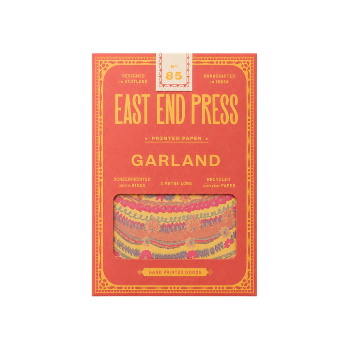 The Tiny Finch Garland Celebration Cakes featuring hand-printed recycled paper cake illustrations in a gift box.