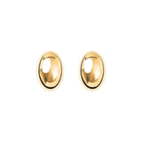 The Tiny Finch Camille earrings in 18k gold-plated sterling silver featuring a polished oval sculptural design.