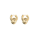 The Tiny Finch Esther earrings in 18k gold-plated sterling silver featuring a sculptural removable hoop design.