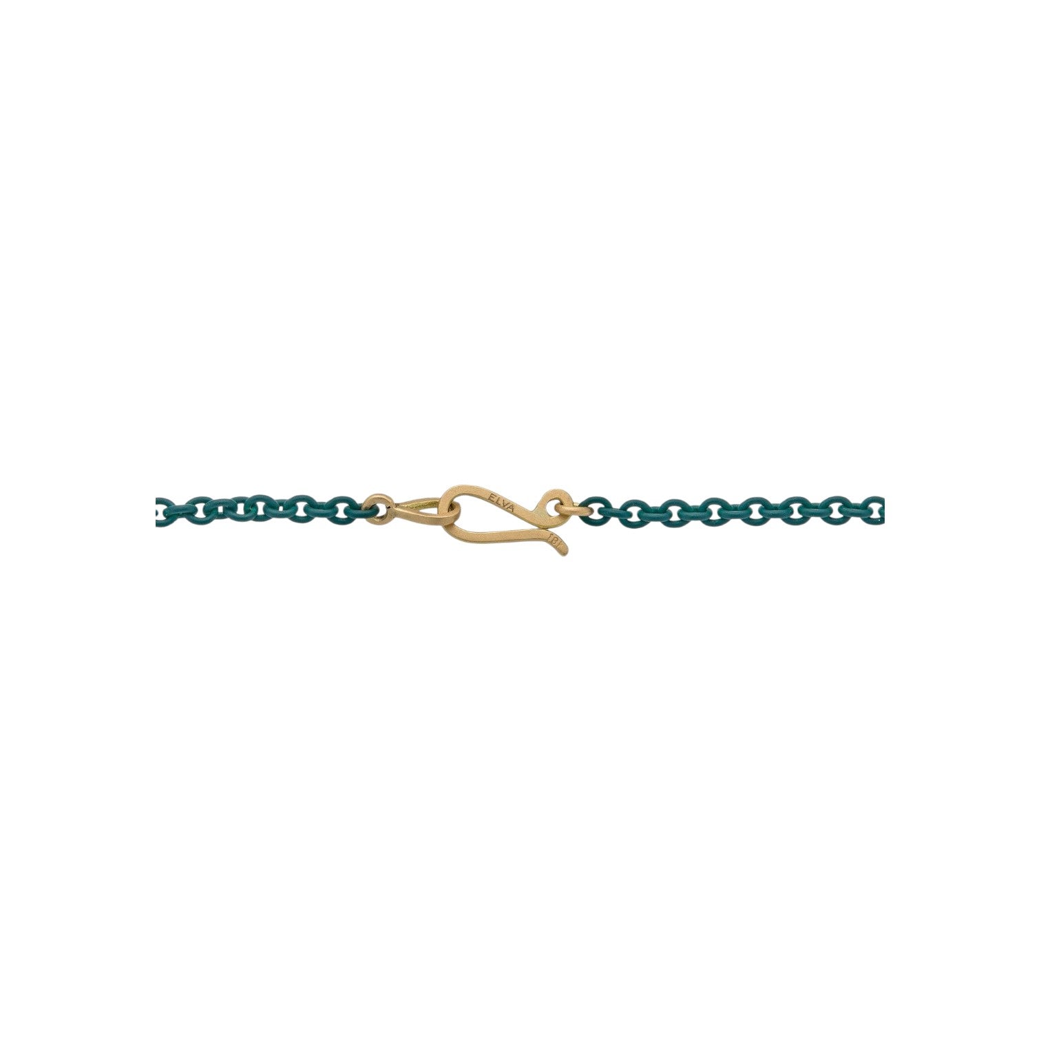 The Tiny Finch Elva Fine Jewelry 16-inch green acrylic-coated sterling silver chain with 18k yellow gold clasp