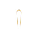 The Tiny Finch 5-inch handcrafted midi oval French hair pin in a polished gold plated finish for updos.